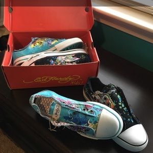 Ed Hardy Kids Slip-On Laceless Sneakers